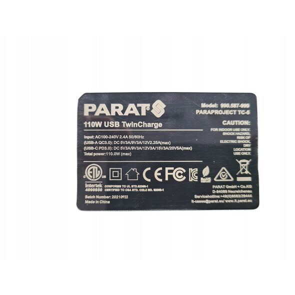 PARAT PARAPROJECT TC5 TwinCharger για 5 συσκευές USB-A / USB-C μαύρο