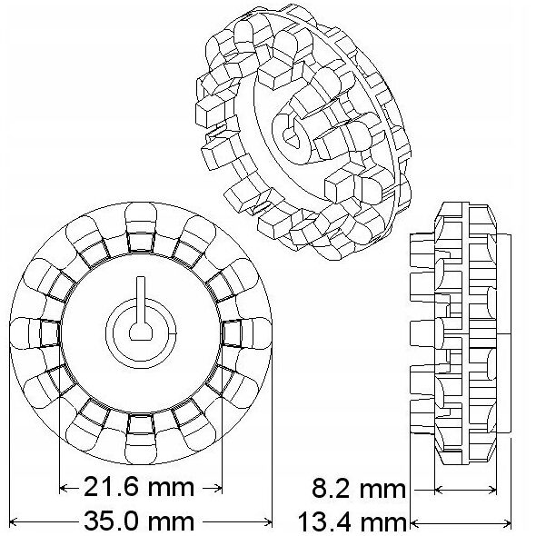 Ρόδες Pololu 42x19mm - 2 τεμάχια