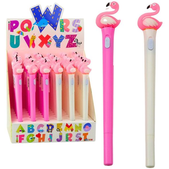 Długopis Świecący Różowy Flaming Niebieski Tusz 0.7mm Mix LEAN