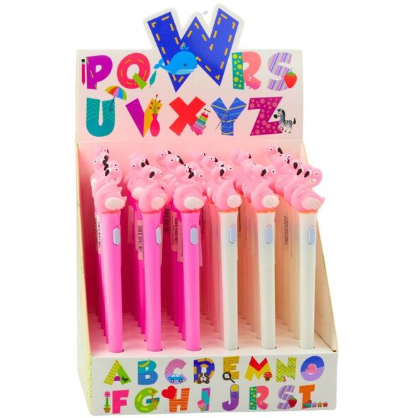 Długopis Świecący Różowy Flaming Niebieski Tusz 0.7mm Mix LEAN