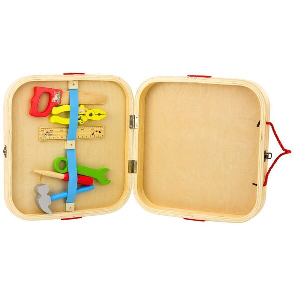 Drewniany Zestaw Majsterkowicza Zwierzęta Do Skręcania W Walizce 59el LEAN Toys