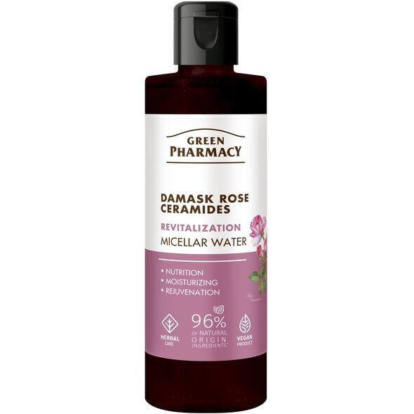 GREEN PHARMACY Róża Damasceńska + Ceramidy Rewitalizująca Woda micelarna do demakijażu twarzy 200 ml
