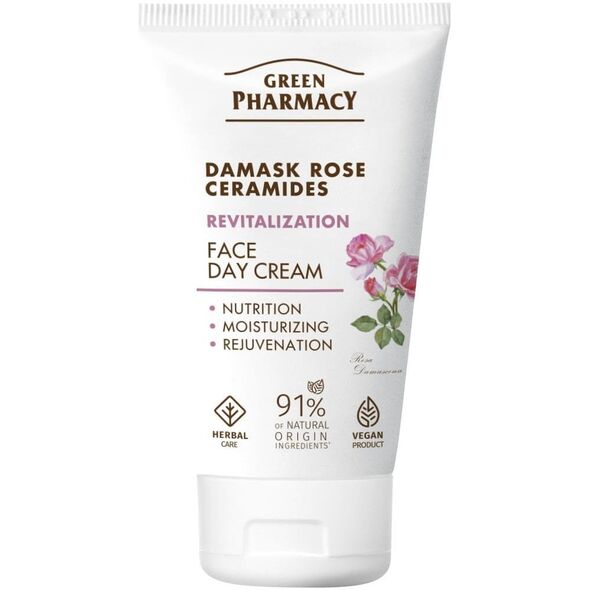 GREEN PHARMACY Róża Damasceńska + Ceramidy Rewitalizujący Krem na dzień 50 ml