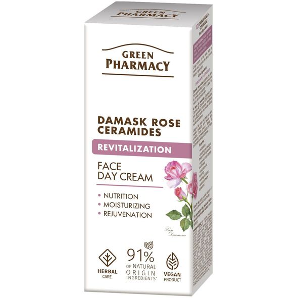 GREEN PHARMACY Róża Damasceńska + Ceramidy Rewitalizujący Krem na dzień 50 ml