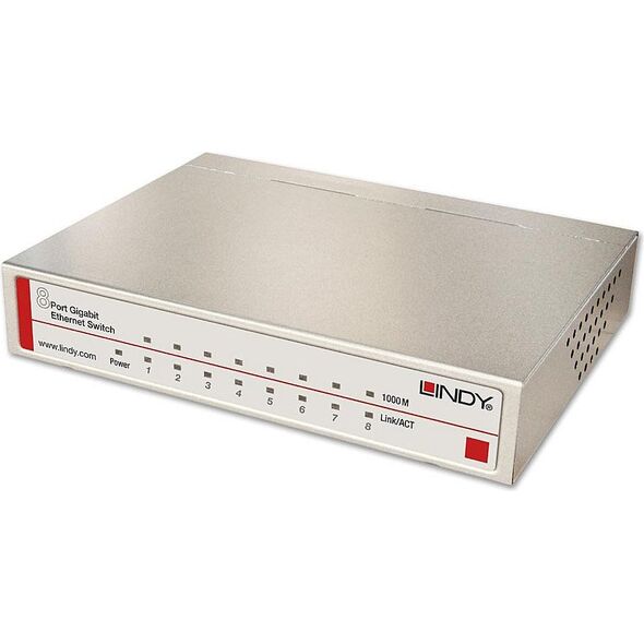 Switch Lindy 8 portowy Desktop Switch (25045)