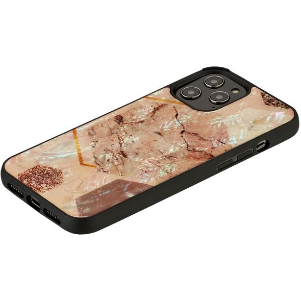 θήκη iKins για Apple iPhone 12/12 Pro ροζ μάρμαρο