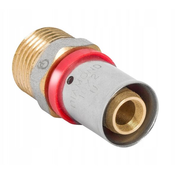 Σύνδεσμος πρεσαριστός Diamond ZŁ-CH, PEX-AL-PEX, ορείχαλκος 1/2"x16 FZZ-001.1/2X16.ZŁ-CH