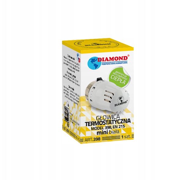 Diamond θερμοστατική κεφαλή μοντέλο 398 mini, λευκή ART.398