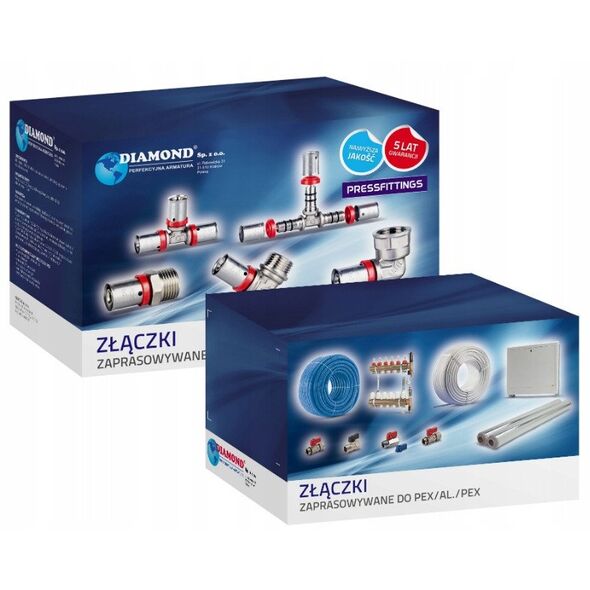 Σύνδεσμος πρεσαριστός Diamond ZŁ-CH, PEX-AL-PEX, ορείχαλκος 1"x32 FZZ-001.1X32.ZŁ-CH