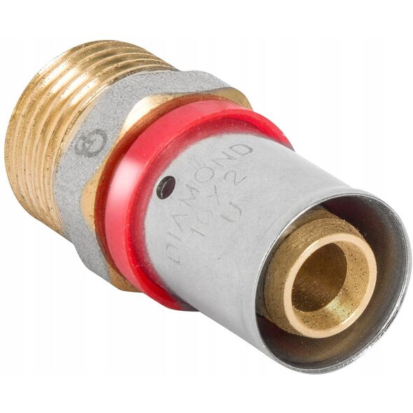 Σύνδεσμος πρεσαριστός Diamond ZŁ-CH, PEX-AL-PEX, ορείχαλκος 1"x25 FZZ-001.1X25.ZŁ-CH