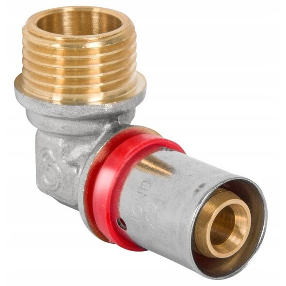 Diamond γωνία πρεσαριστή KOL-CH PEX-AL-PEX από ορείχαλκο 1/2"x16 FZZ-004.1/2X16.KOL-C