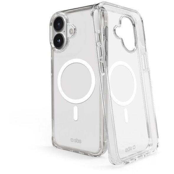 SBS Rigid transparent case compatible with MagSafe charging for iPhone 16 Plus standard