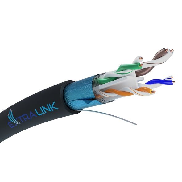 Extralink CAT6 FTP (F/UTP) V2 Εξωτερικό | Καλώδιο δικτύου συνεστραμμένου ζεύγους | 25M