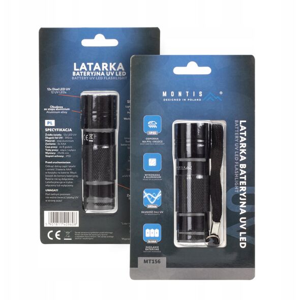 Φακός LED UV αλουμινίου 395nm Montis MT156