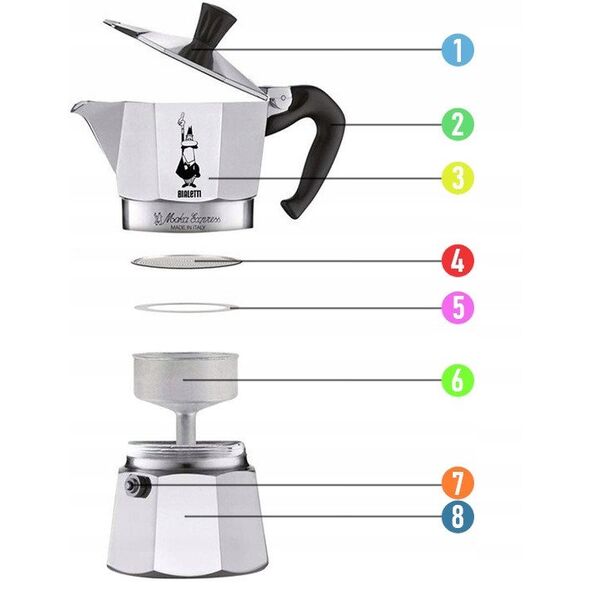 Bialetti - Φλάντζα (3 τεμ.) + φίλτρο για αλουμινένιες καφετιέρες Bialetti 12tz