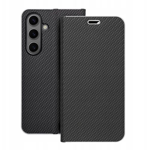 Θήκη LUNA Book Carbon για SAMSUNG S24 μαύρο