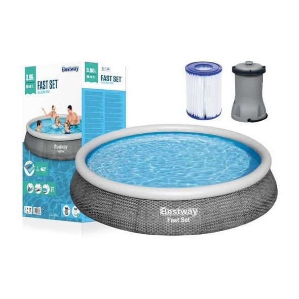 Φουσκωτή πισίνα BESTWAY Fast Set, μπλε, 7340 l, 396 x 84 cm,