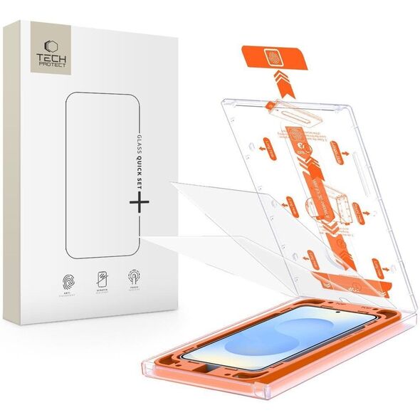 SZKŁO HARTOWANE TECH-PROTECT QUICK SET+ 2-PACK GALAXY S25+ PLUS CLEAR