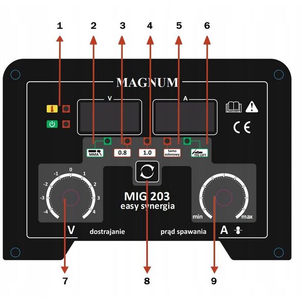ΗΜΙΑΥΤΟΜΑΤΟΣ INVERTER Magnum MIG-203 SYNERGIA EASY 230V 200A/60%, GP50, MMAR,MB15/3, D100/D200