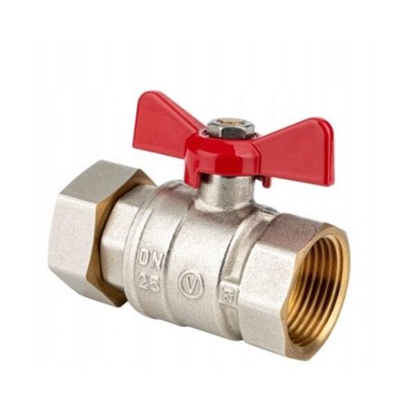 SPIN Odcinający zawór kulowy z obrotową nakrętką z motylkiem aluminiowym (MAl) 1 G1