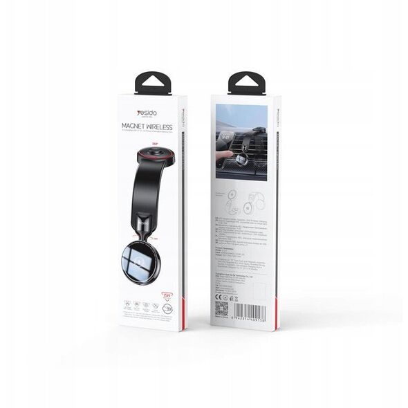 yesido Magnet. Uchwyt Samochodowy C316 Wireless 15W, MagSafe, BLACK / CZARNY