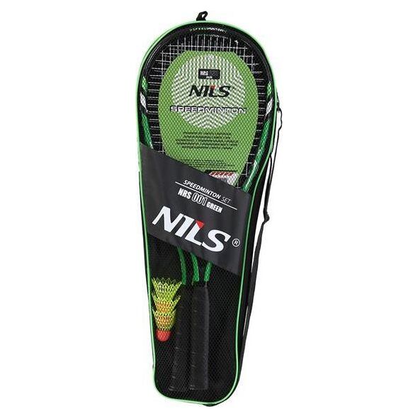 Nils Extreme NRS001 ZESTAW DO SPEEDMINTONA 2 RAKIETY + LOTKI + POKROWIEC ZIELONY NILS