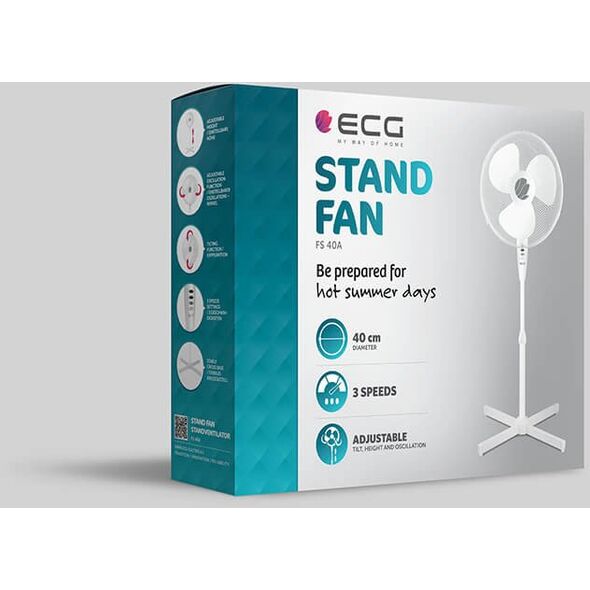 ECG 40 W λευκός - Ανεμιστήρας δαπέδου