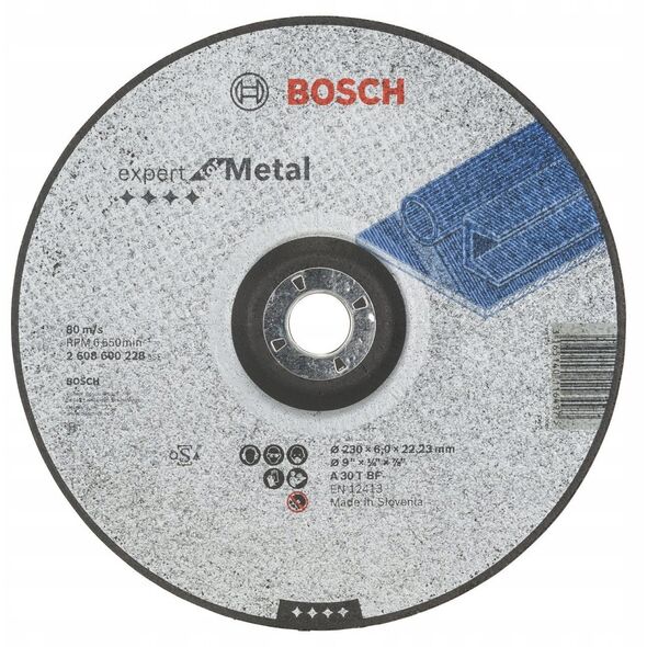 Τροχός λείανσης BOSCH για μέταλλο 230x6,0x22,23 W