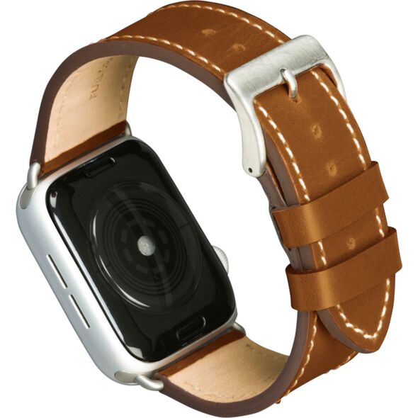 Copenhagen - Watch Strap for Apple Watch 1-8 (42/44/49 mm) - Tan/Silver