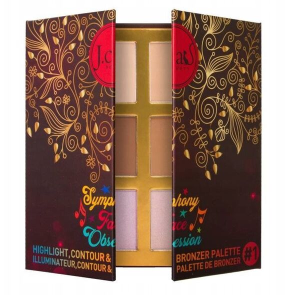 J.CAT BEAUTY_Symphony Face Obsession paleta do konturowania twarzy 101 Light / Medium 27,5g