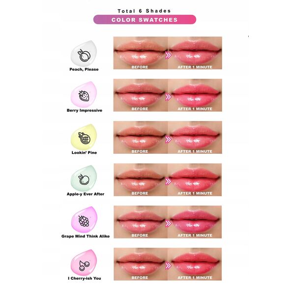 J.CAT BEAUTY_Lipspect Lip Switch Color Changing Lip Oil oejek z efektem wydobycia koloru ust Lipspect 104 Appley Ever After 3,5ml