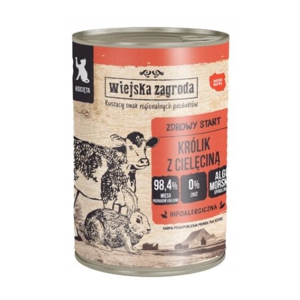 Karma mokra dla kota Królik z cielęciną (kociak) II 400g