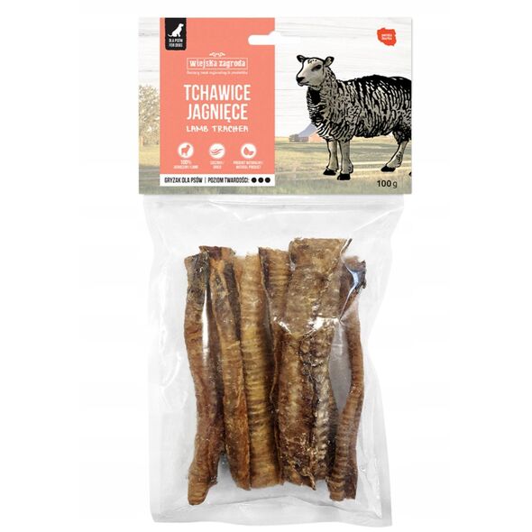 Przysmak dla psa Gryzaki Tchawice jagnięce (dorosły) 100g