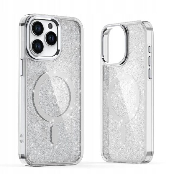 Θήκη Glitter Case με MagSafe για Samsung Galaxy S25 Edge - λευκό
