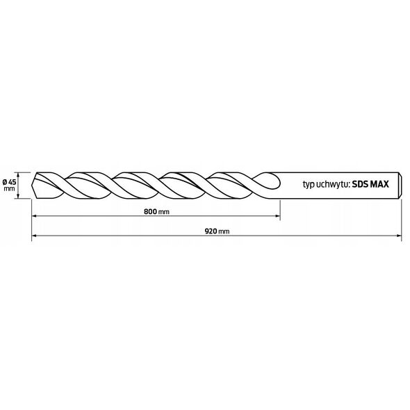 Τρυπάνι SDS MAX HIKOKI Τετράγωνη Άκρη 45 x 920mm