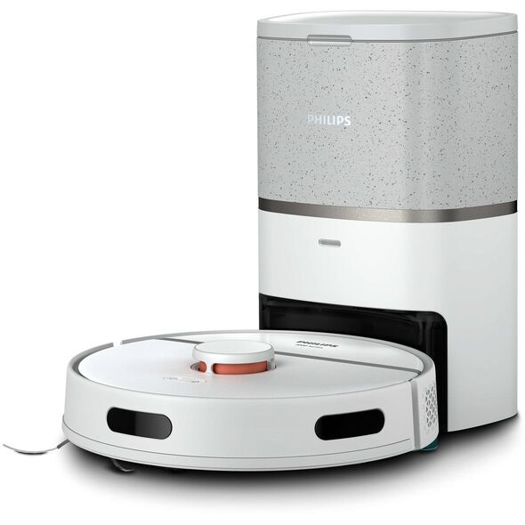 Philips 3000 series HomeRun Aqua XU3110/02 Vacuum and Mop Robot, Combi, Metallic, Round, Light/Beluga Metallic, Acrylonitrile butadiene styrene (ABS), 0.35 L
