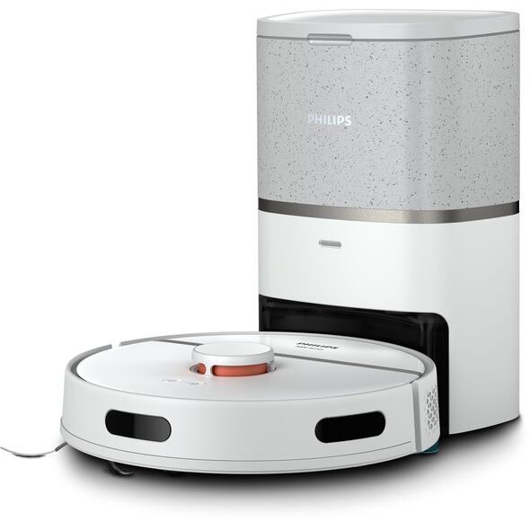 Philips 3000 series HomeRun Aqua XU3110/02 Vacuum and Mop Robot, Combi, Metallic, Round, Light/Beluga Metallic, Acrylonitrile butadiene styrene (ABS), 0.35 L