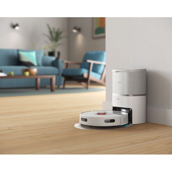 Philips 3000 series HomeRun Aqua XU3110/02 Vacuum and Mop Robot, Combi, Metallic, Round, Light/Beluga Metallic, Acrylonitrile butadiene styrene (ABS), 0.35 L