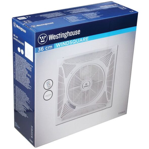 Westinghouse Windsquare Loftsventilator 46 W, 50 W, 52 W (Ø x H) 36 cm x 21 cm Hvid