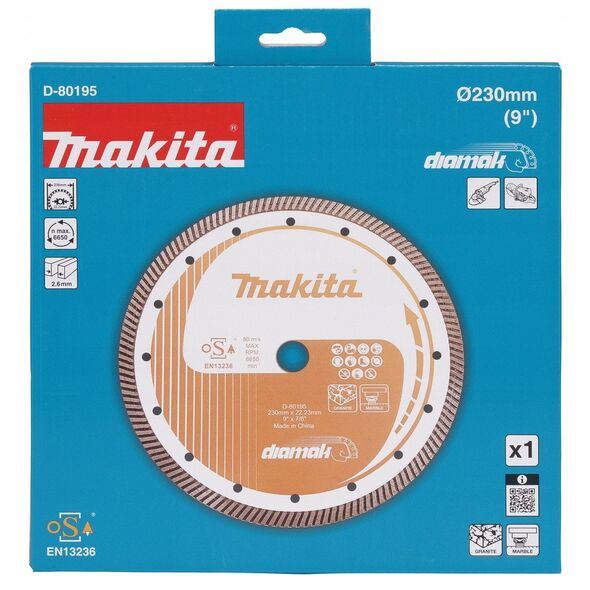 ΔΙΑΜΑΝΤΟΔΙΣΚΟΣ MAKITA 230x22,23mm ΤΜΗΜΑ (ΞΗΡΟ/ΥΓΡΟ) ΜΠΕΤΟΝ, ΠΕΤΡΑ