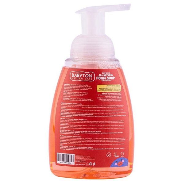 Babyton, Baby&Kids, Mydło w piance, Truskawkowe, bezpieczny od narodzin, 350 ml
