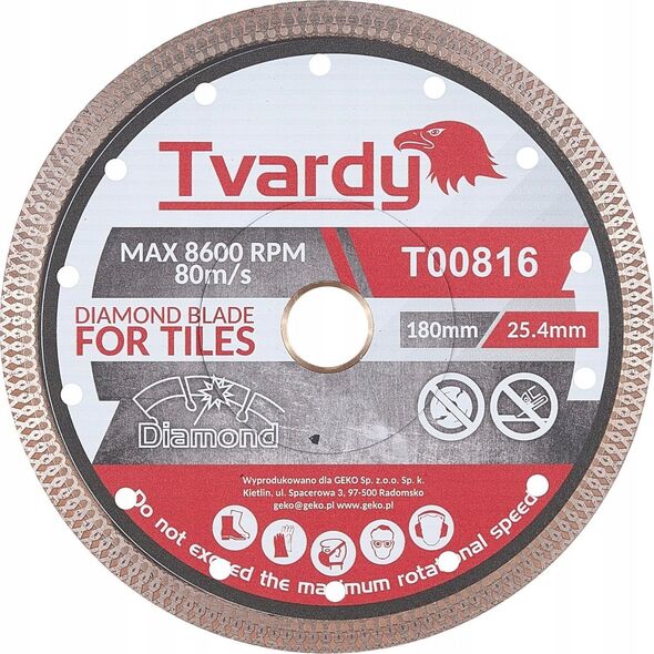 Tvardy Tarcza diamentowa do Gresu 180x10x25.4/22.23mm (50)