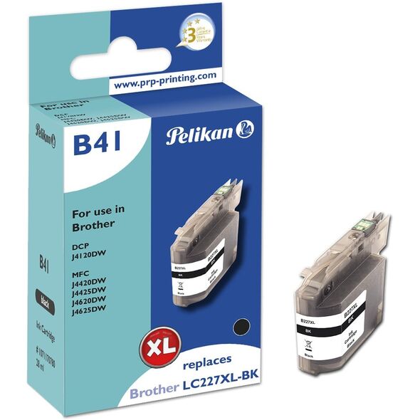 Pelikan B41 Black φυσίγγιο μελάνης 1 τεμ. Υποκατάστατο Υψηλή (XL) απόδοση Μαύρο