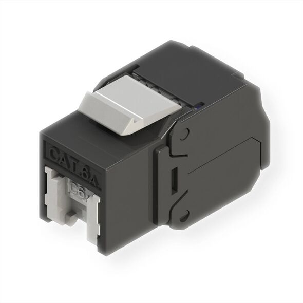 ROLINE Cat.6A (Class EA) Keystone, RJ45, μη θωρακισμένο, χωρίς εργαλεία, μαύρο