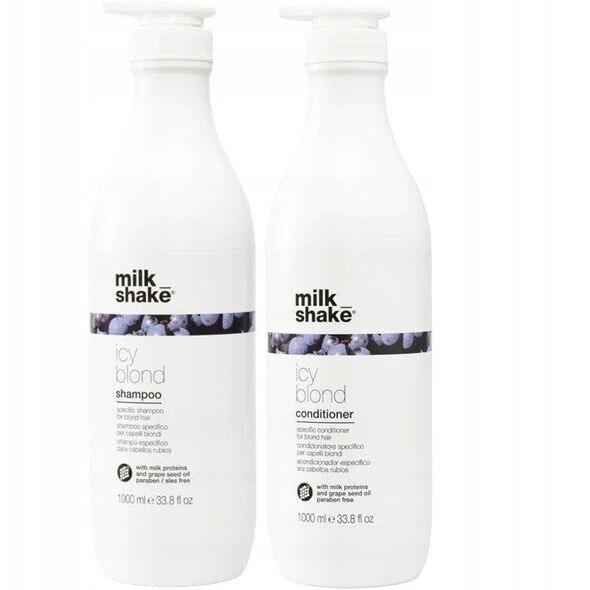 Milk Shake, Icy Blond, Πρωτεΐνες Γάλακτος, Σαμπουάν Μαλλιών, Αντιμετωπίζει Κίτρινους Ή Πορτοκαλί Τόνους, 100 ml Για Γυναίκες