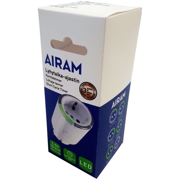 Χρονοδιακόπτης μικρής διάρκειας Airam 2623317, 15-75 λεπτά, IP20