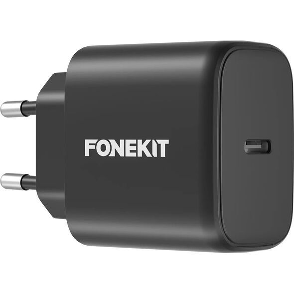 FoneKit GaN PD 65W AC power adapter, USB-C, black