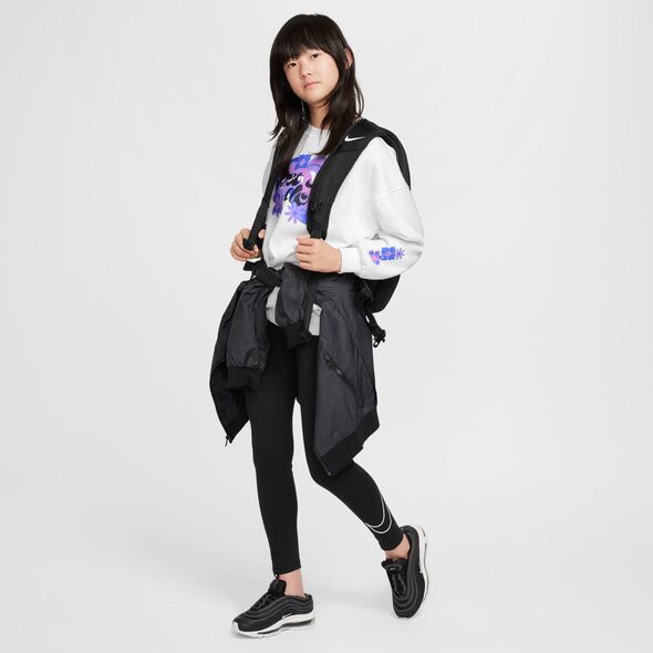 Παιδικά κολάν προπόνησης Nike NSW CLSSC TGHT GFX, μαύρα