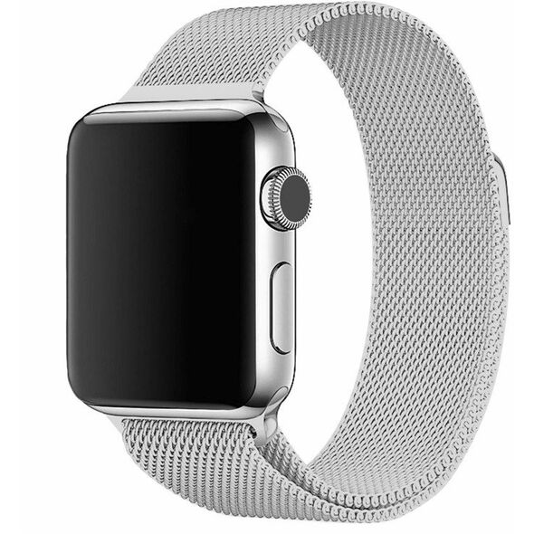 Λουράκι από πλεγμένο ατσάλι Wave, Apple Watch 42 / 44 / 45 / 46 / 49 mm, ασημί