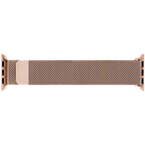 Λουράκι από πλεγμένο ατσάλι Wave, Apple Watch 42 / 44 / 45 / 46 / 49 mm, rose gold